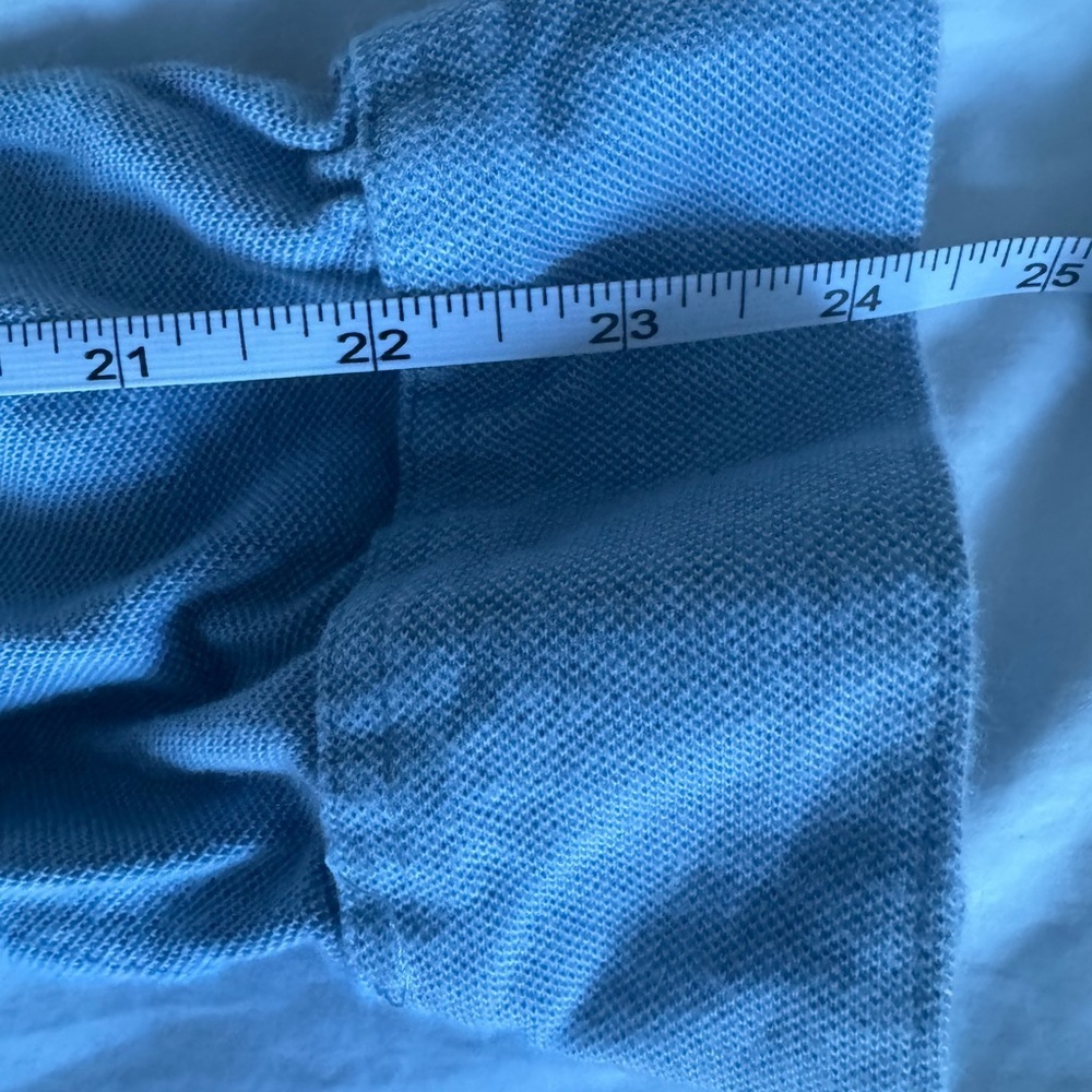 Claiborne Light Blue Pique Knit Button Down Shirt - 100% Cotton - Picture 5 of 7
